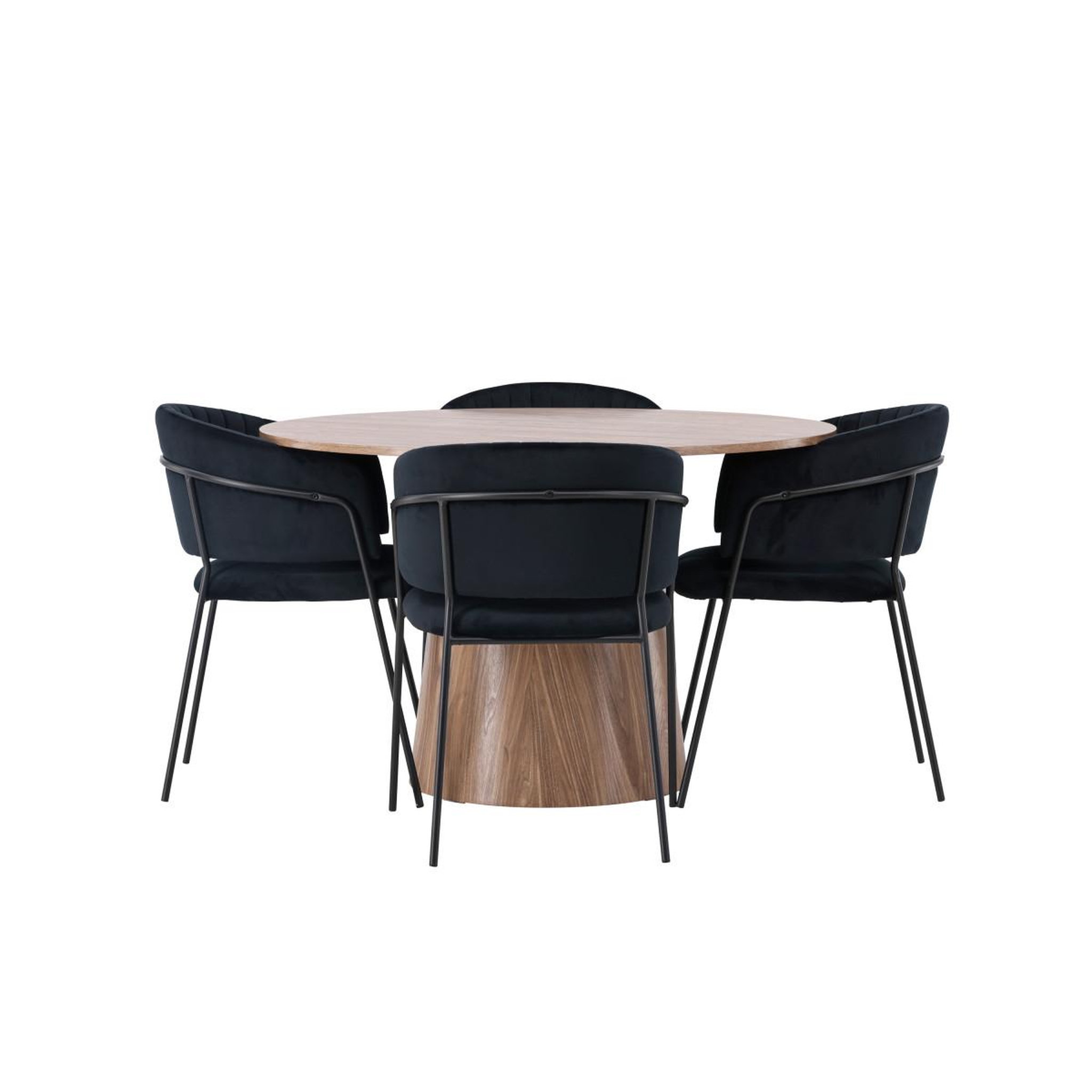 Voir la diapositive 2 : Paris Prix Ensemble table à manger & 4 chaises  lanzo & selma  120cm noir & marron