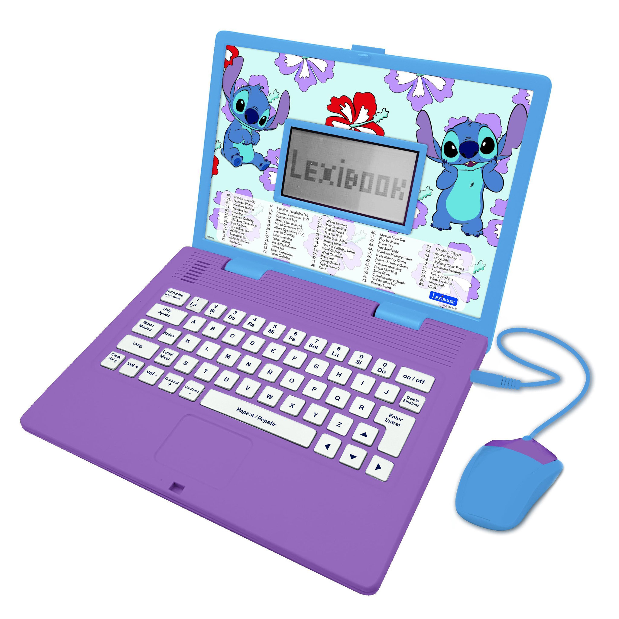 Lexibook Ordinateur portable éducatif bilingue Stitch (EN/ES)