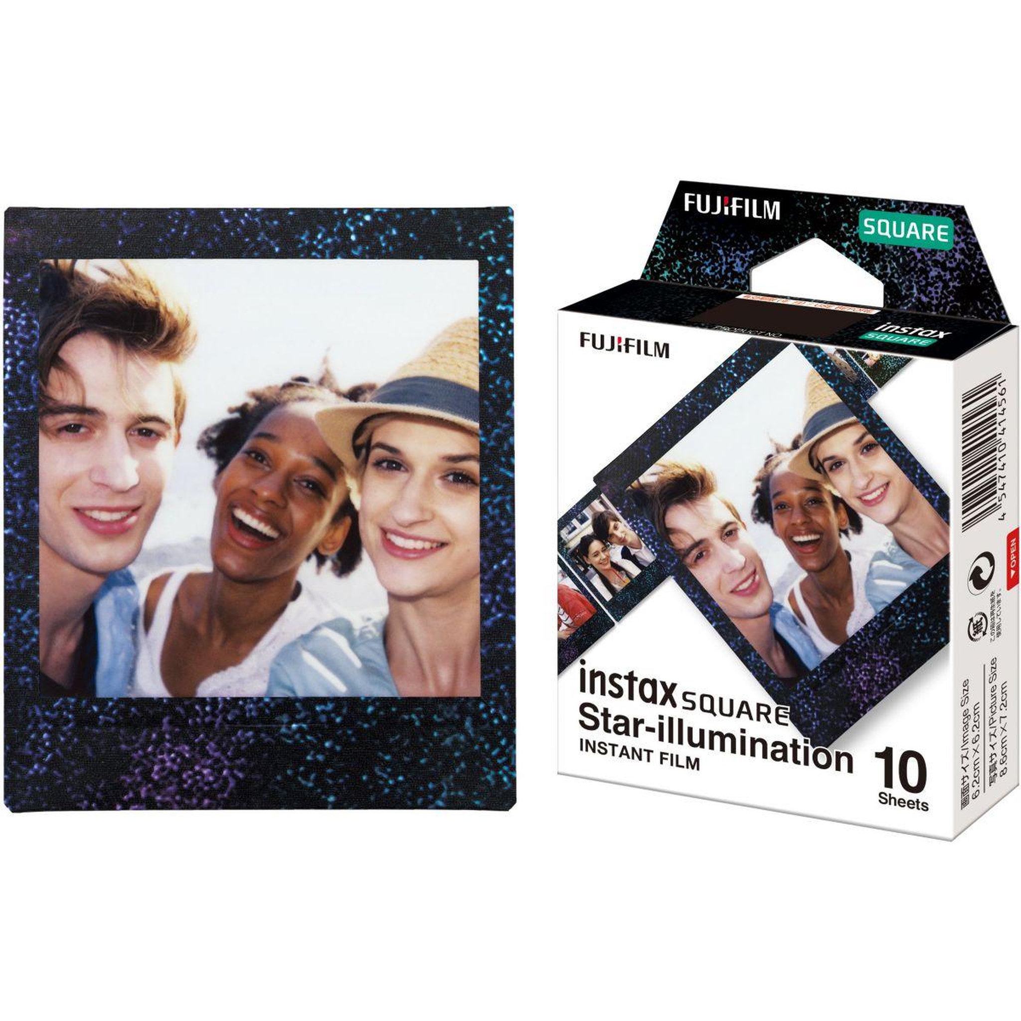 Voir la diapositive 3 : FUJIFILM Papier photo instantané Instax Square Star Illumination (x10)