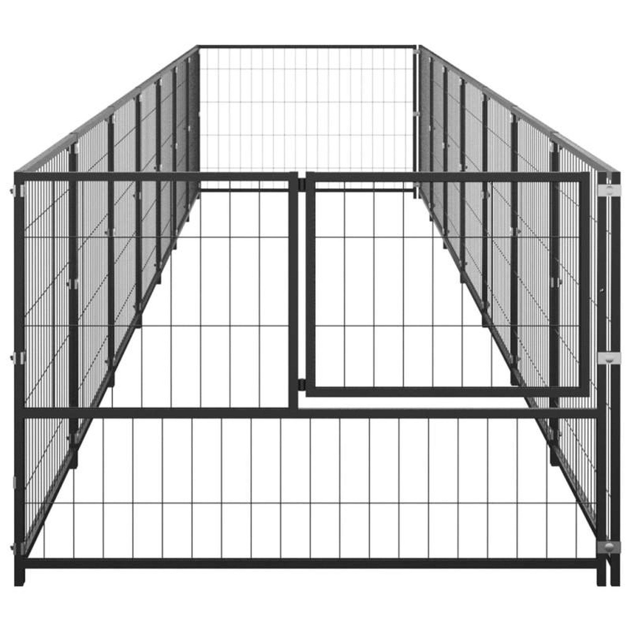 Voir la diapositive 3 : VIDAXL Chenil Noir 7 m² Acier