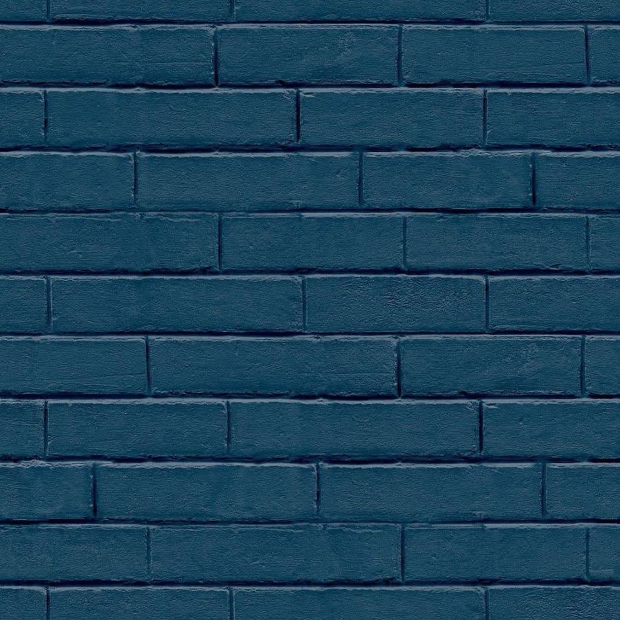 Voir la diapositive 2 : Noordwand Noordwand Papier peint Good Vibes Brick Wall Bleu
