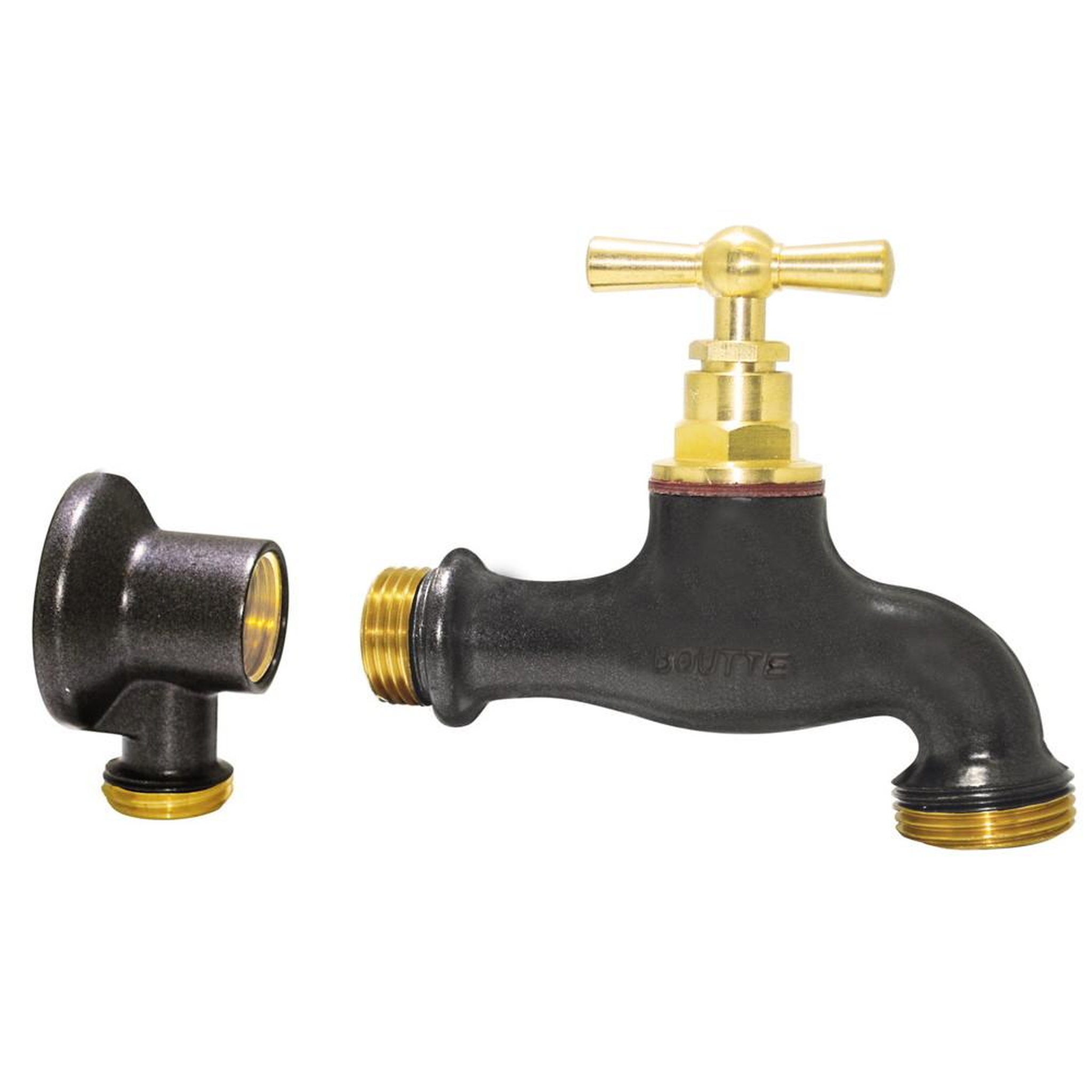 CENTRALE BRICO Kit robinet teck en laiton avec peinture époxy, 15x21, 20x27, avec applique