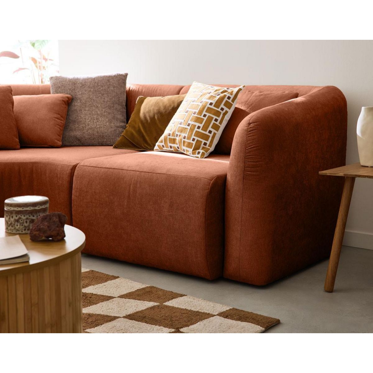 LISA DESIGN Ikare - canapé modulable panoramique - 7 places - en tissu