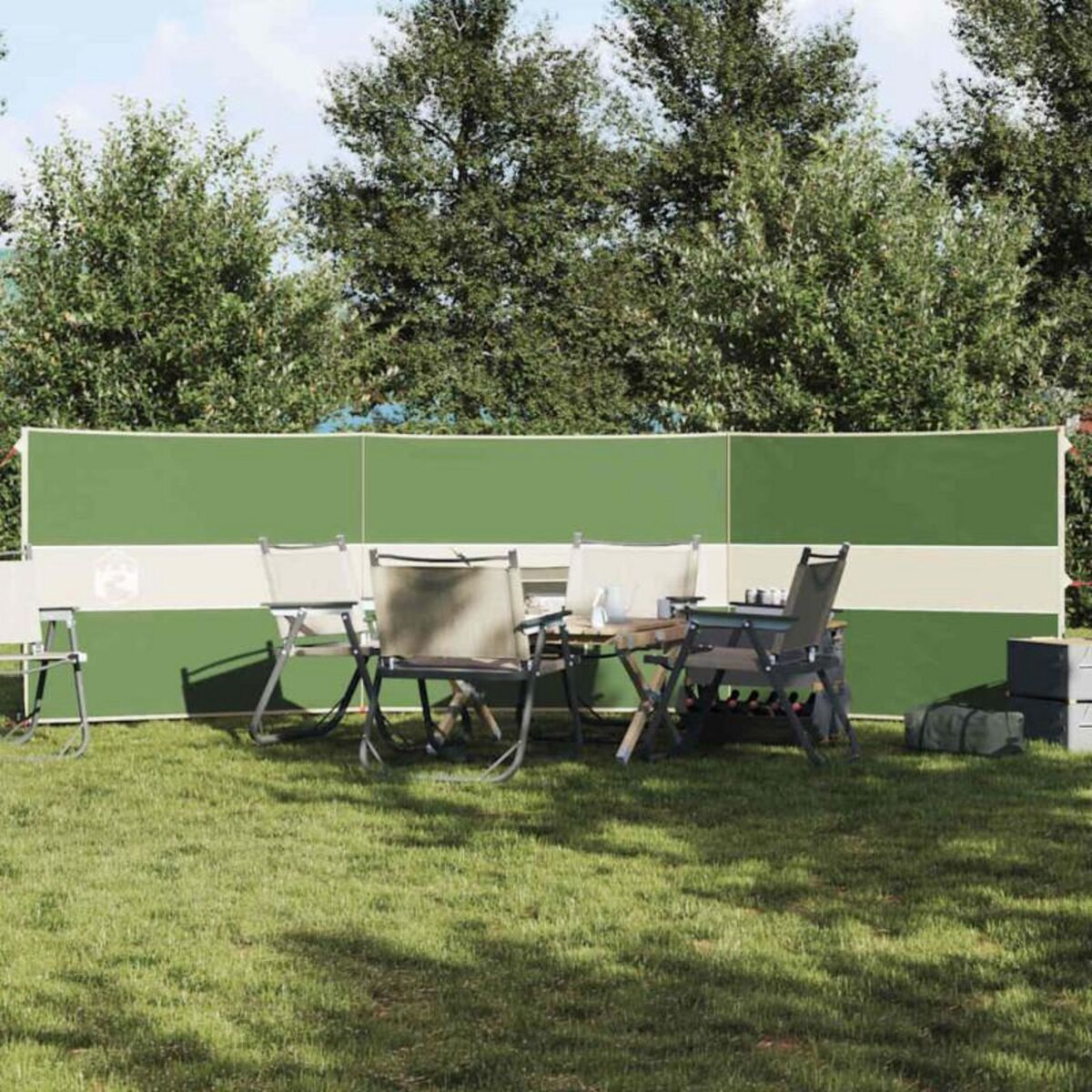 VIDAXL Brise vent de camping vert 490x123 cm imperméable