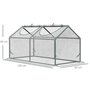 Voir la diapositive 3 : OUTSUNNY Mini serre de jardin serre à tomates 120 x 60 x 60 cm 2 fenêtres zippées enroulables acier thermolaqué PVC haute densité transparent