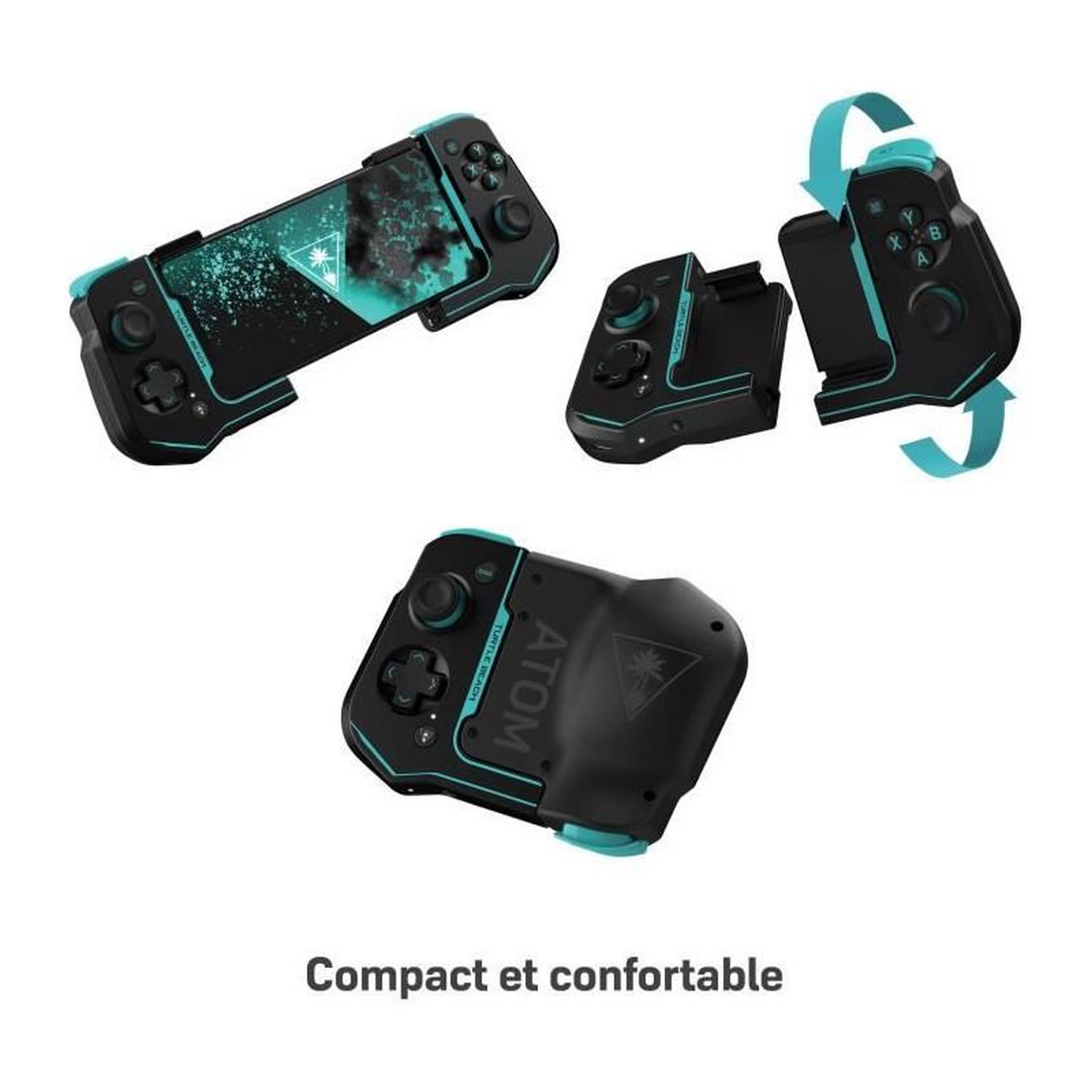Voir la diapositive 4 : Turtle Beach Manette de jeu mobiles Android - Turtle Beach Atom - Bluetooth - Noir/Cyan