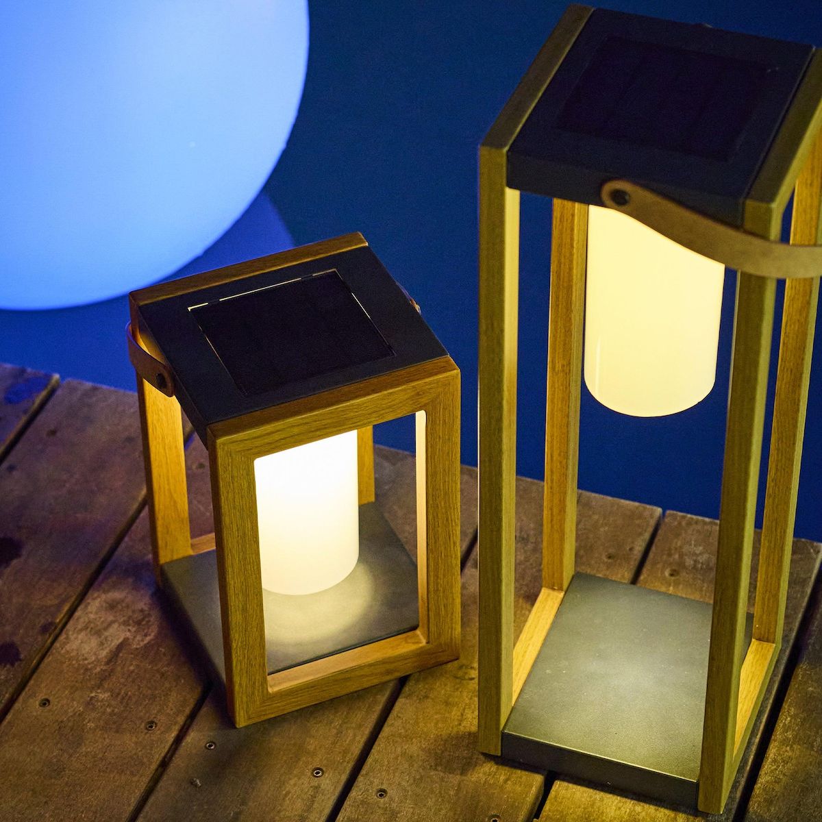 Lumisky Lanterne solaire SERAPHINA Bois Aluminium H58 cm