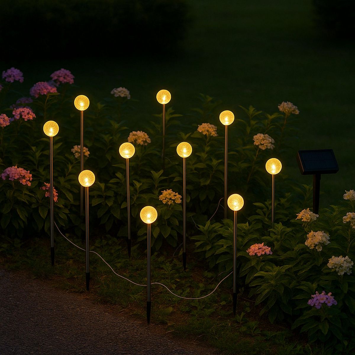 Lumisky Lot de 10 boules solaires à piquer 10x LOLLY Transparent Plastique et métal H40cm