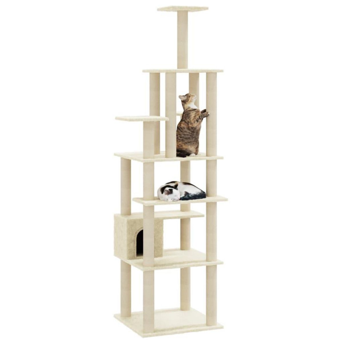 VIDAXL Arbre a chat avec griffoirs en sisal Creme 183 cm