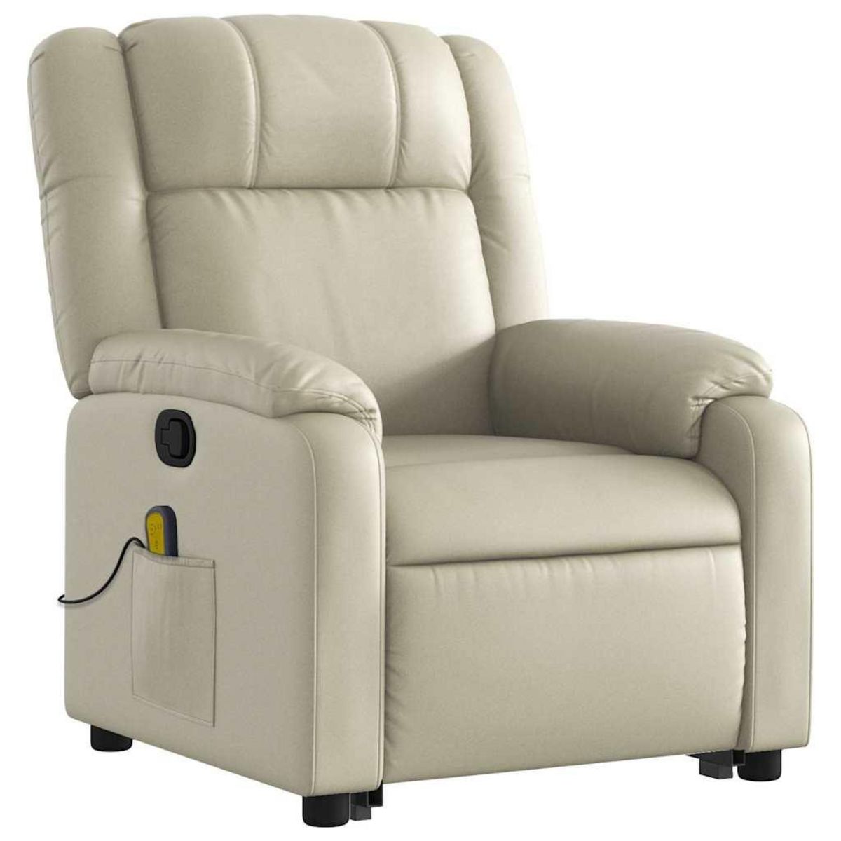 VIDAXL Fauteuil inclinable de massage Creme Similicuir