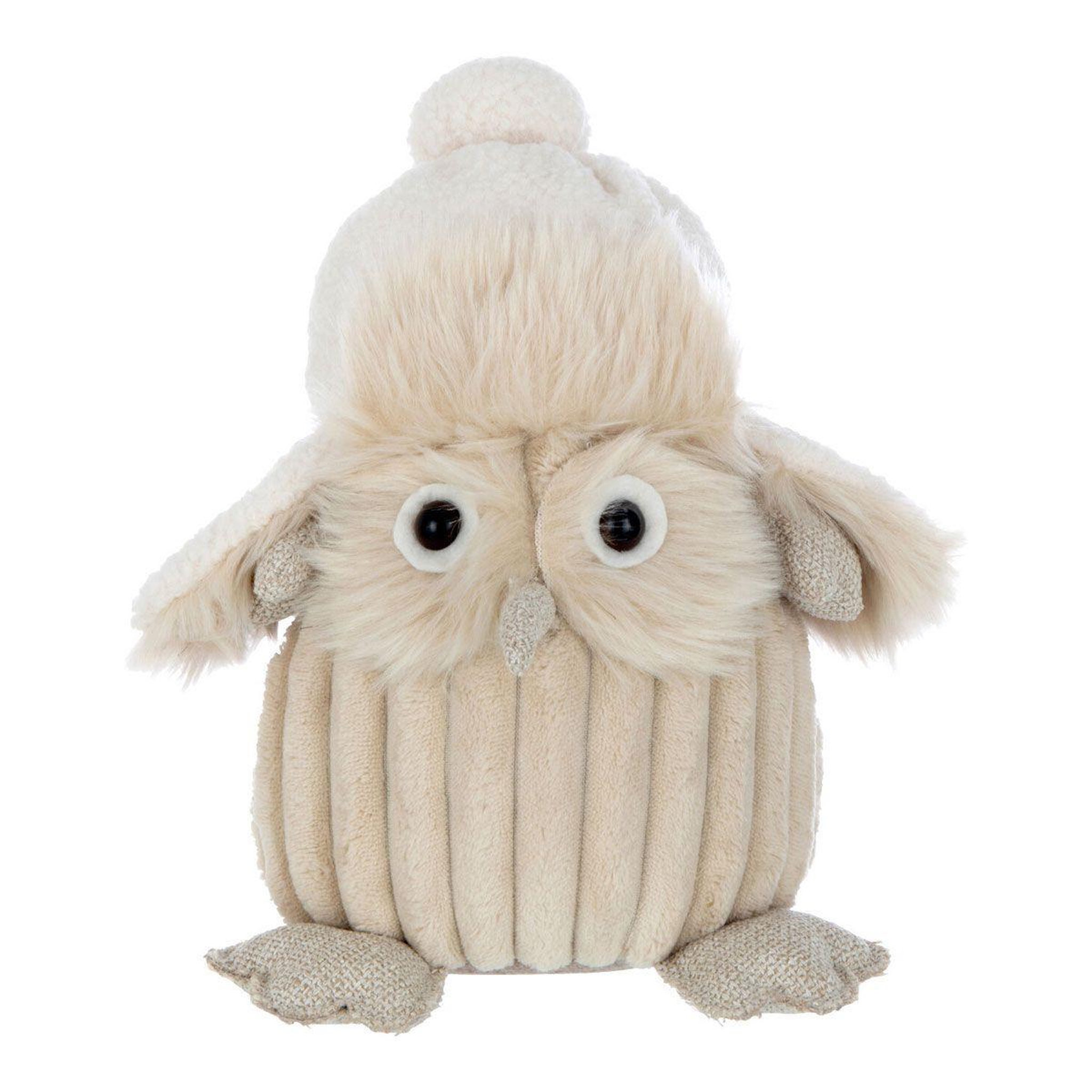 J-LINE Statuette déco hibou  charley  26cm beige