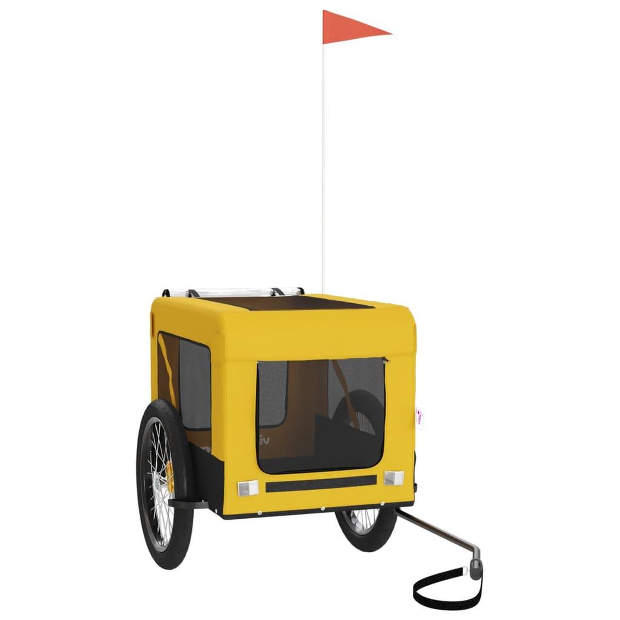 Voir la diapositive 2 : VIDAXL Remorque de velo pour animaux de compagnie jaune et noir
