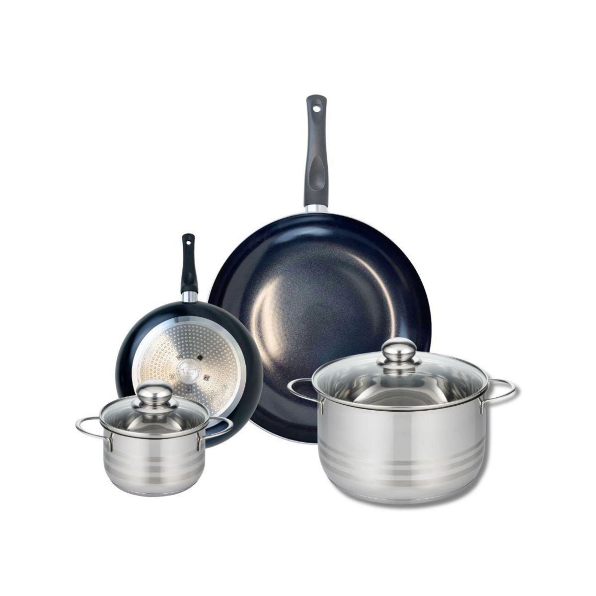 ELO Ensemble de 2 Poêles de cuisson 20 et 32 cm et 2 faitouts 16 et 24 cm Elo Prima Brillant