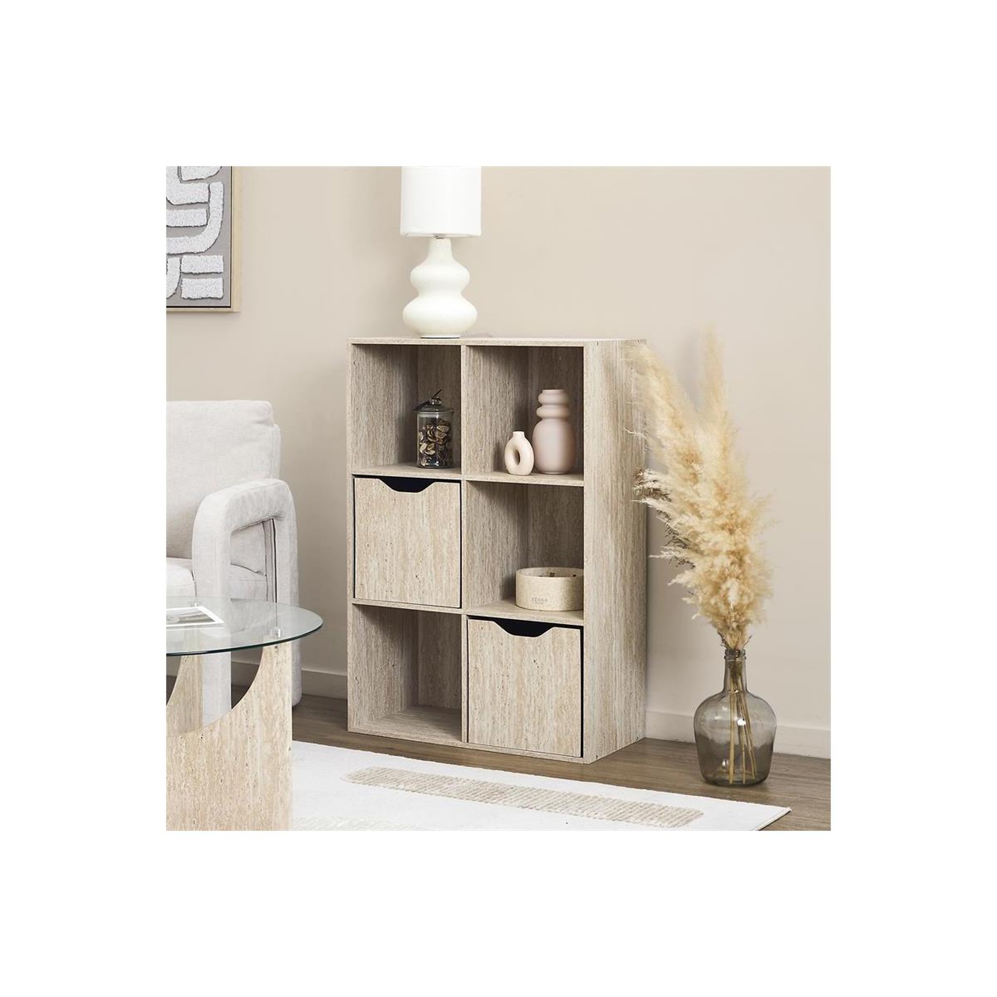 Voir la diapositive 5 : The Home Deco Factory Boîte de rangement effet travertin  pietra  30cm beige