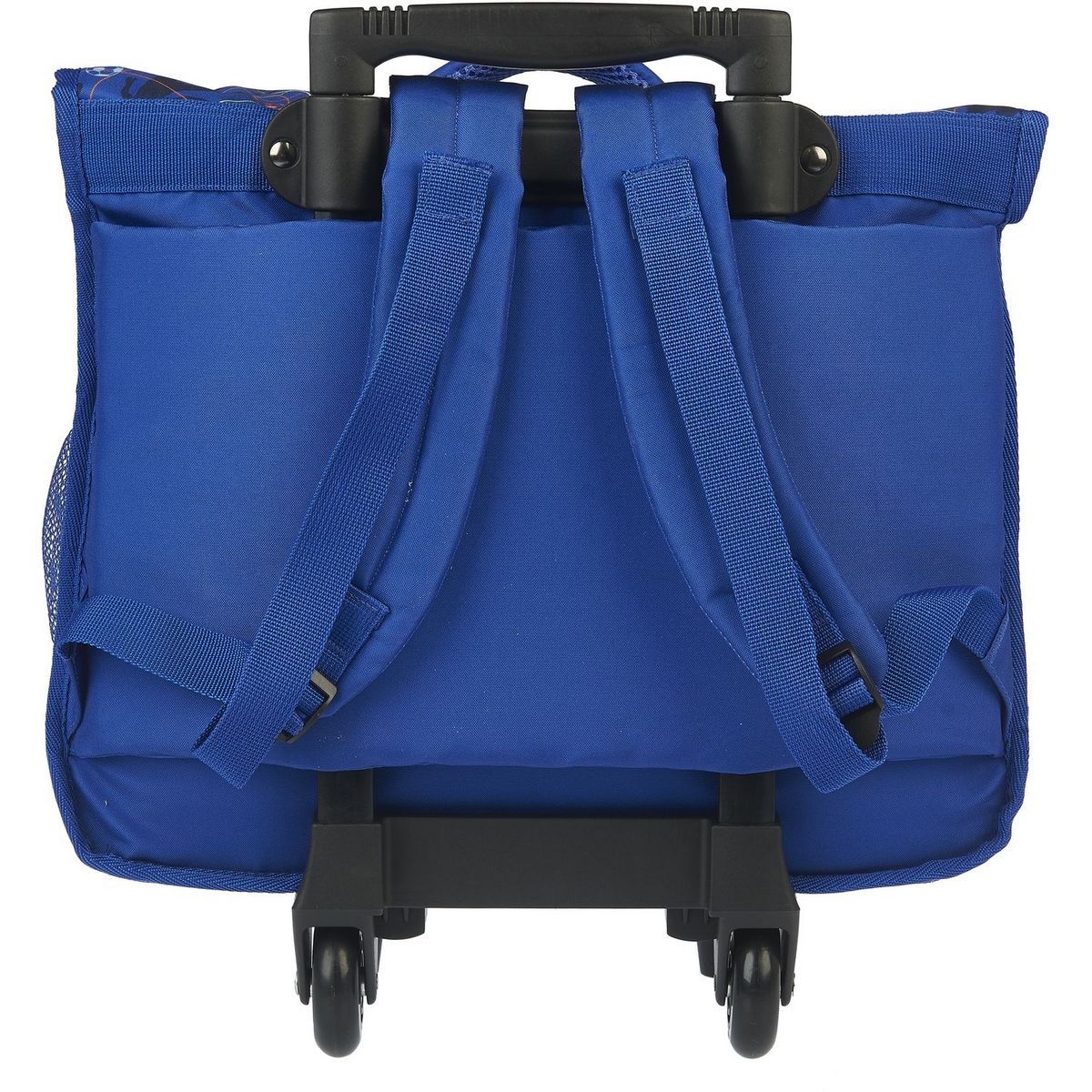 AUCHAN Cartable à roulettes bleu FOOTBALL