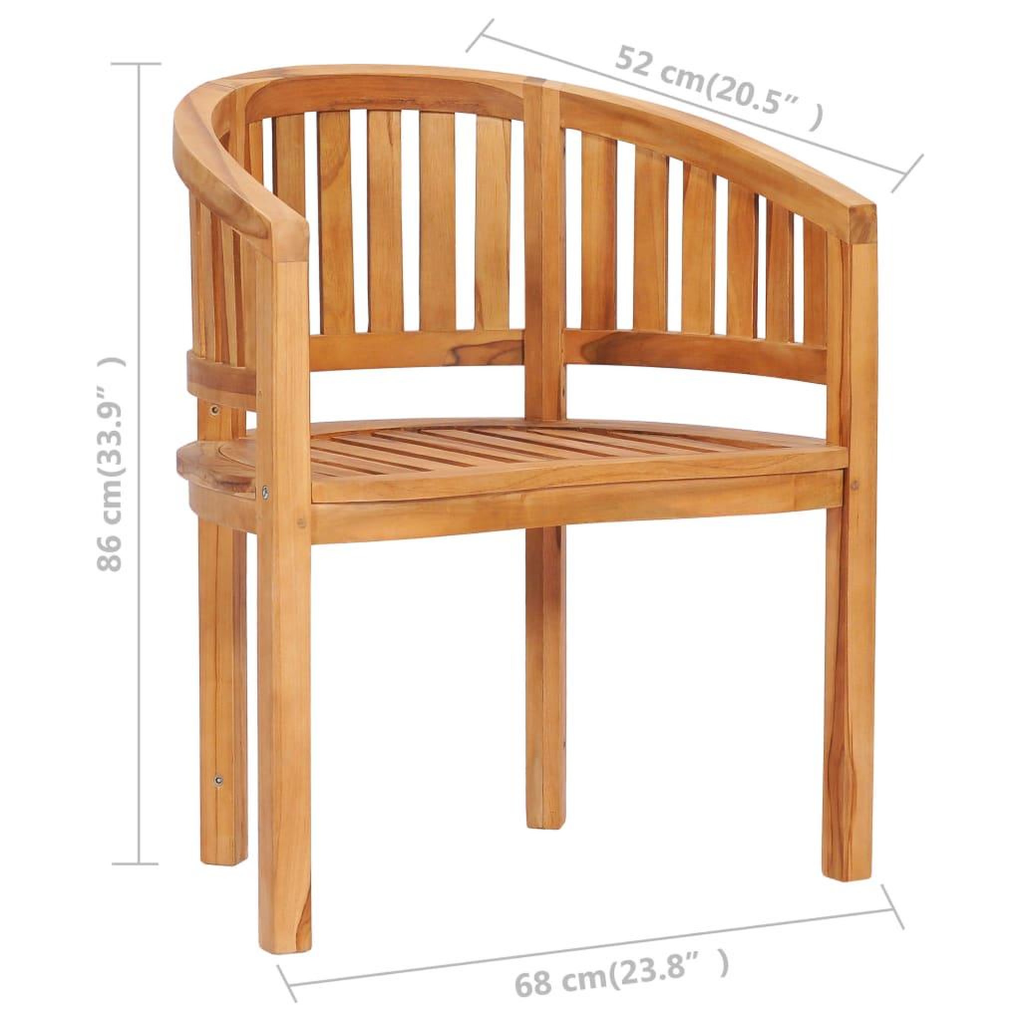 Voir la diapositive 6 : VIDAXL Chaise en forme de banane Bois de teck solide
