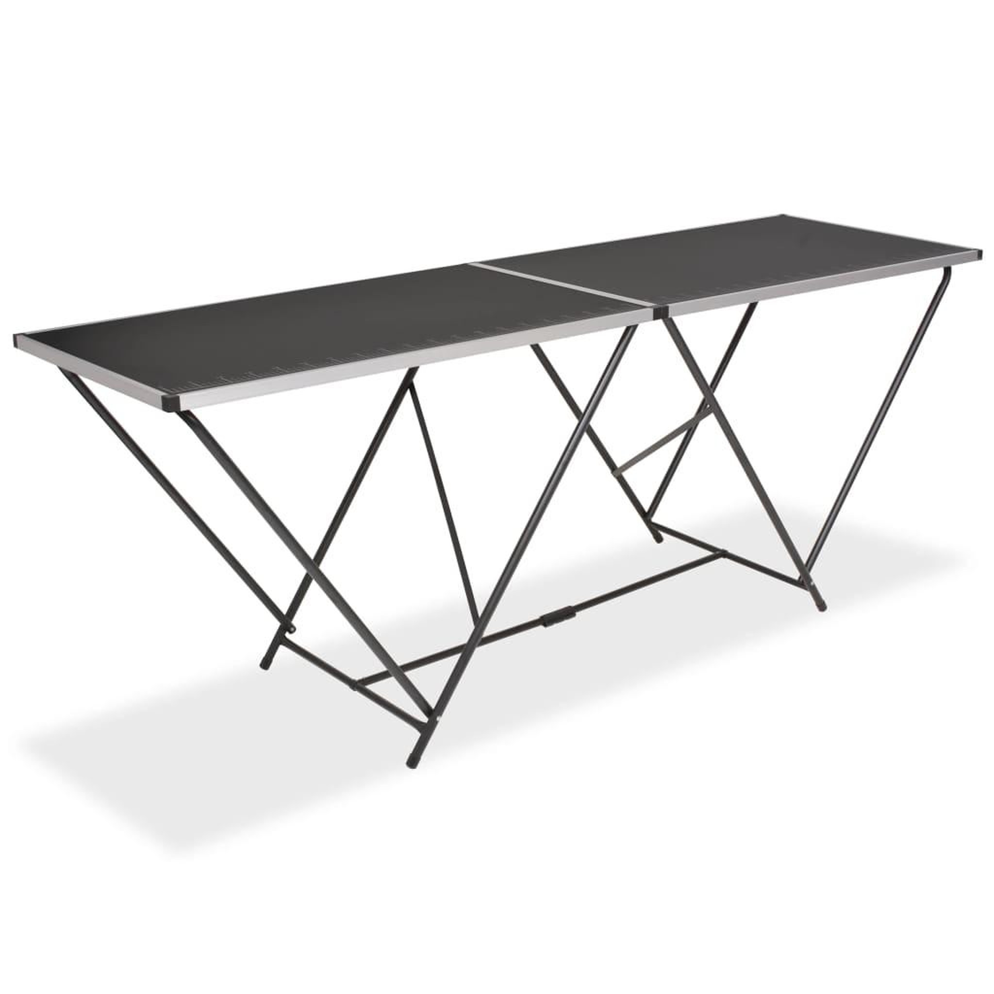 Voir la diapositive 1 : VIDAXL Table pliable de collage MDF et aluminium 200 x 60 x 78 cm