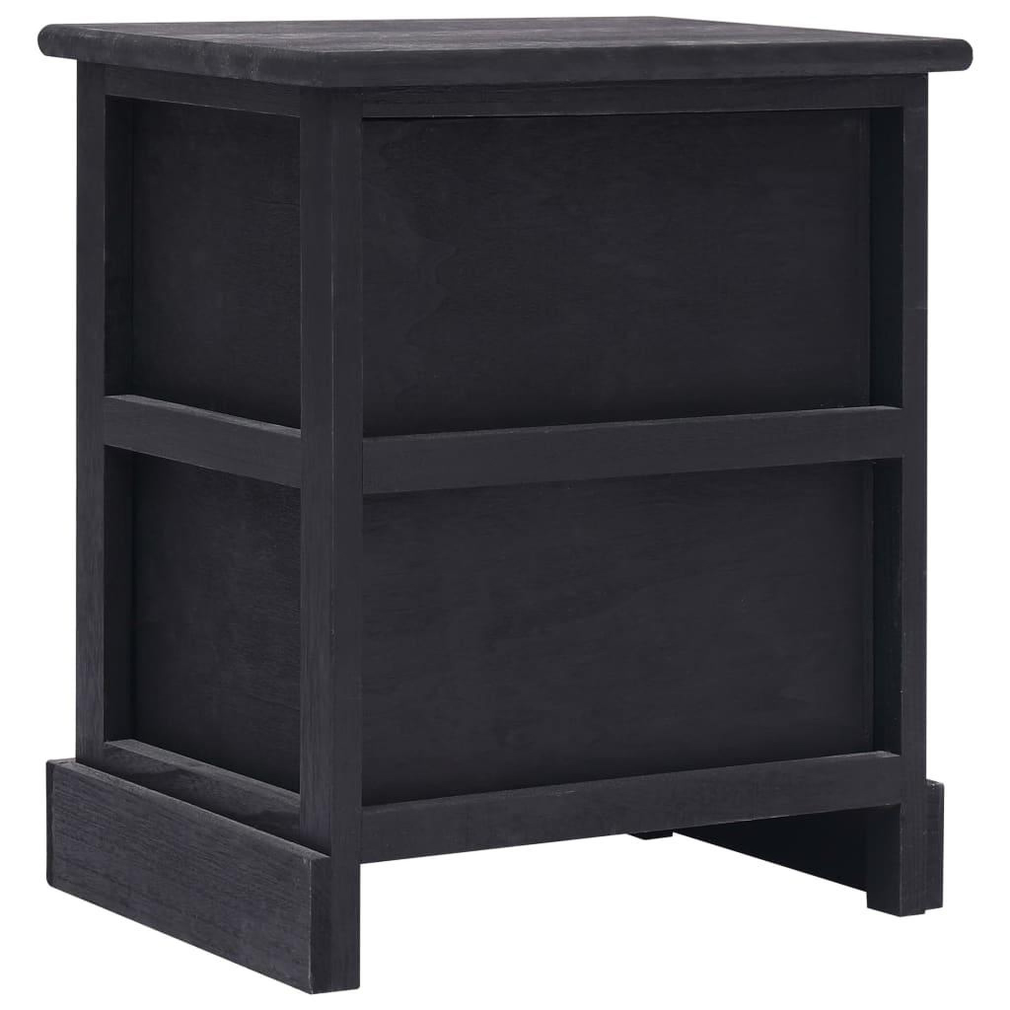 Voir la diapositive 5 : VIDAXL 2 pcs Tables de chevet Noir 38x28x45 cm Bois de Paulownia
