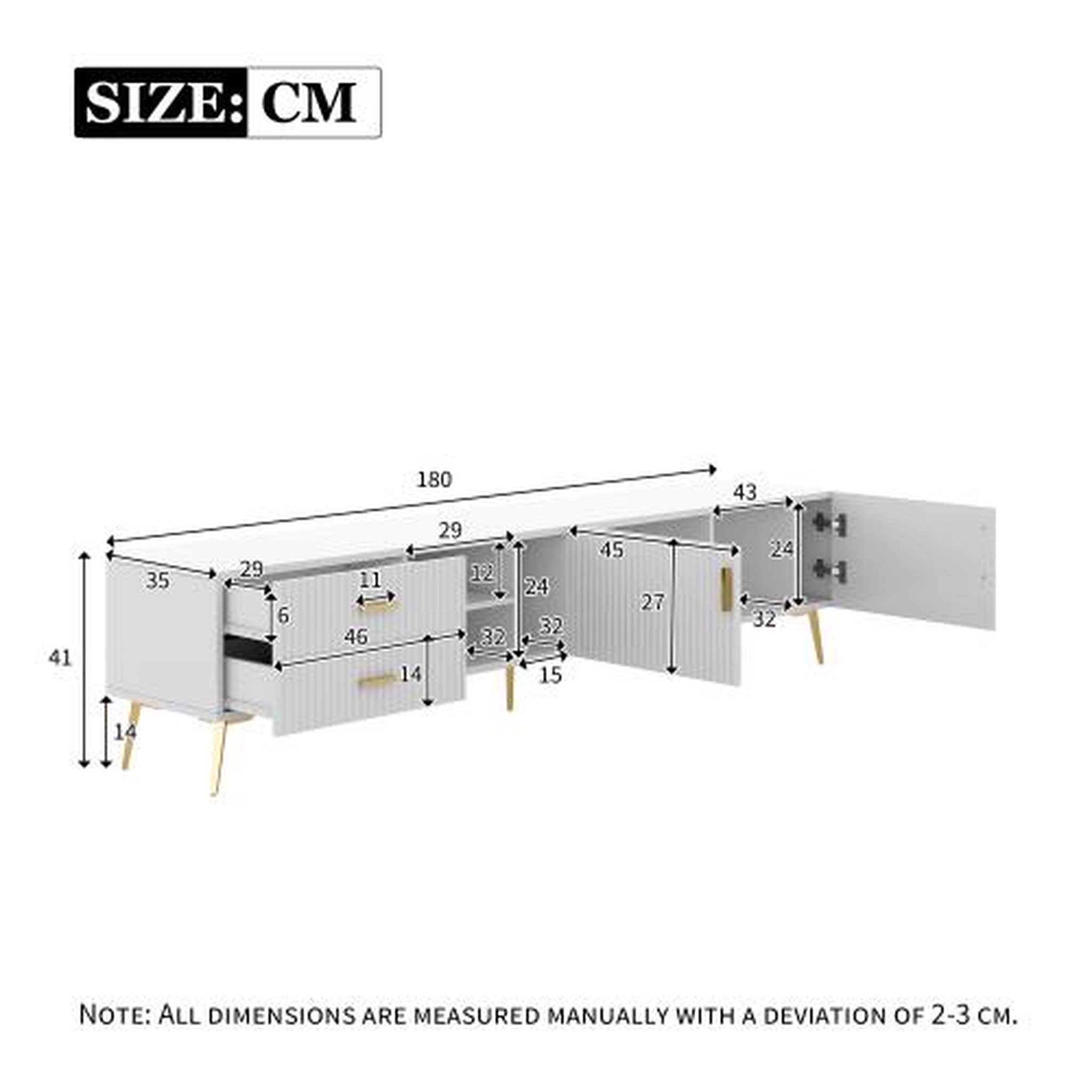 Voir la diapositive 3 : MERAX Meuble tv blanc 180 cm mdf