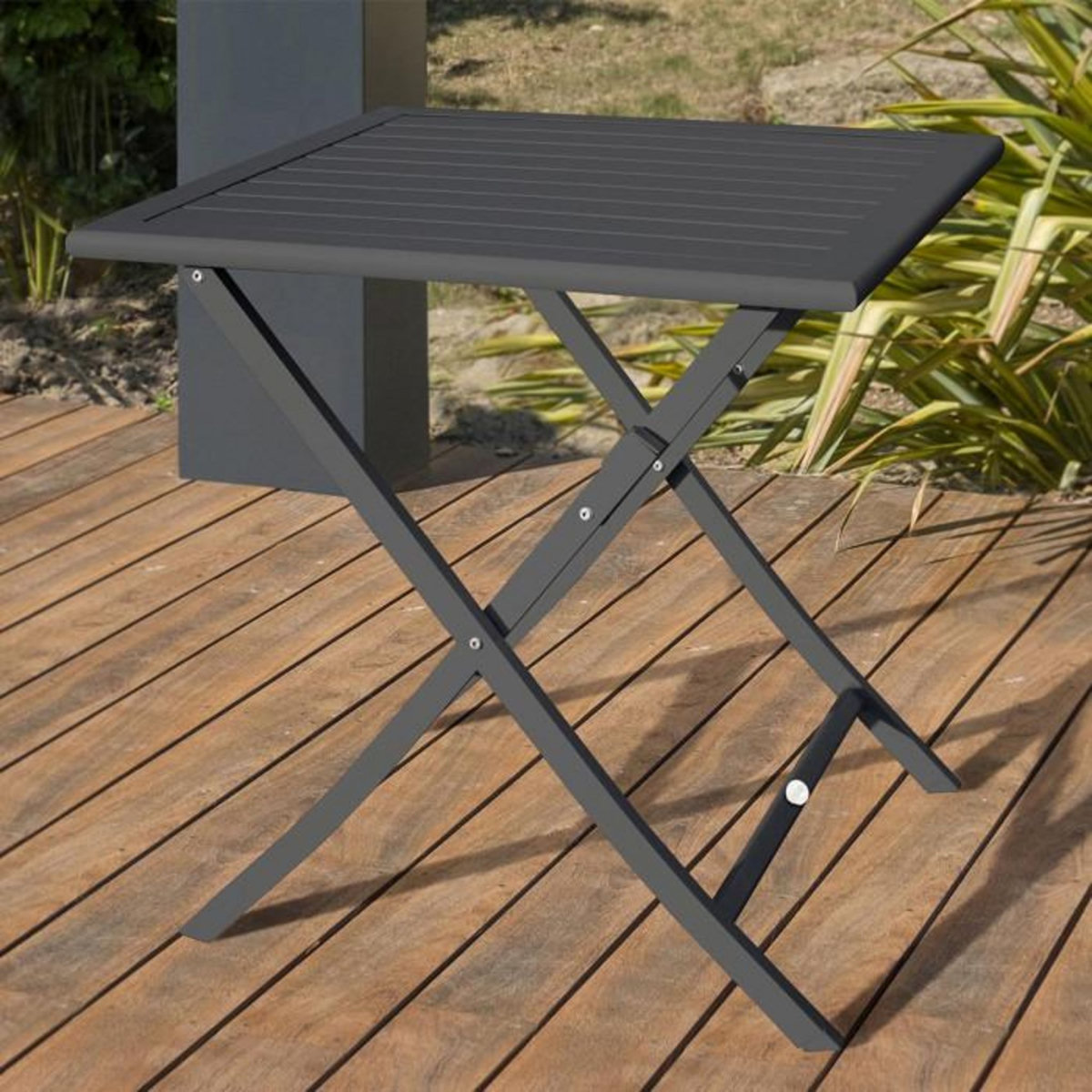 Paris Prix Table de Jardin Pliante  Marius  70cm Gris Anthracite