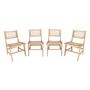 Voir la diapositive 1 : SWEEEK Lot de 4 chaises de jardin Ocara. cannage et bois. L 61 x 51 x 85cm