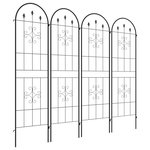 OUTSUNNY Lot de 4 treillis de jardin support pour plantes grimpantes L.50 x H.180 cm acier noir