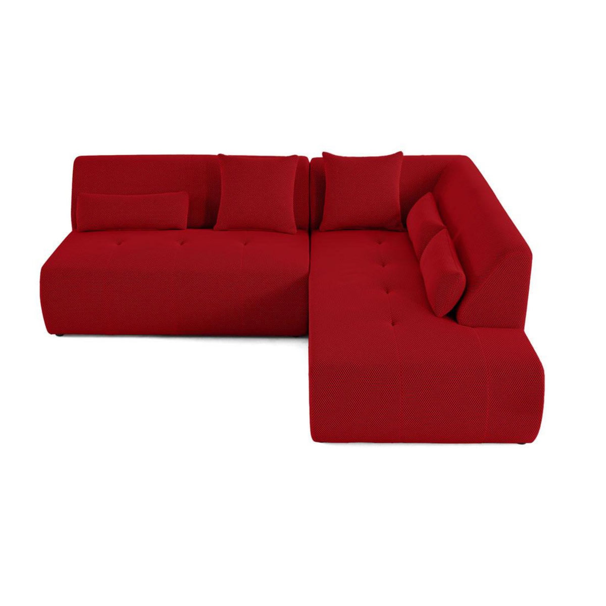 LISA DESIGN Onyx - canapé modulable d'angle droit 5 places - en tissu mailles 3d