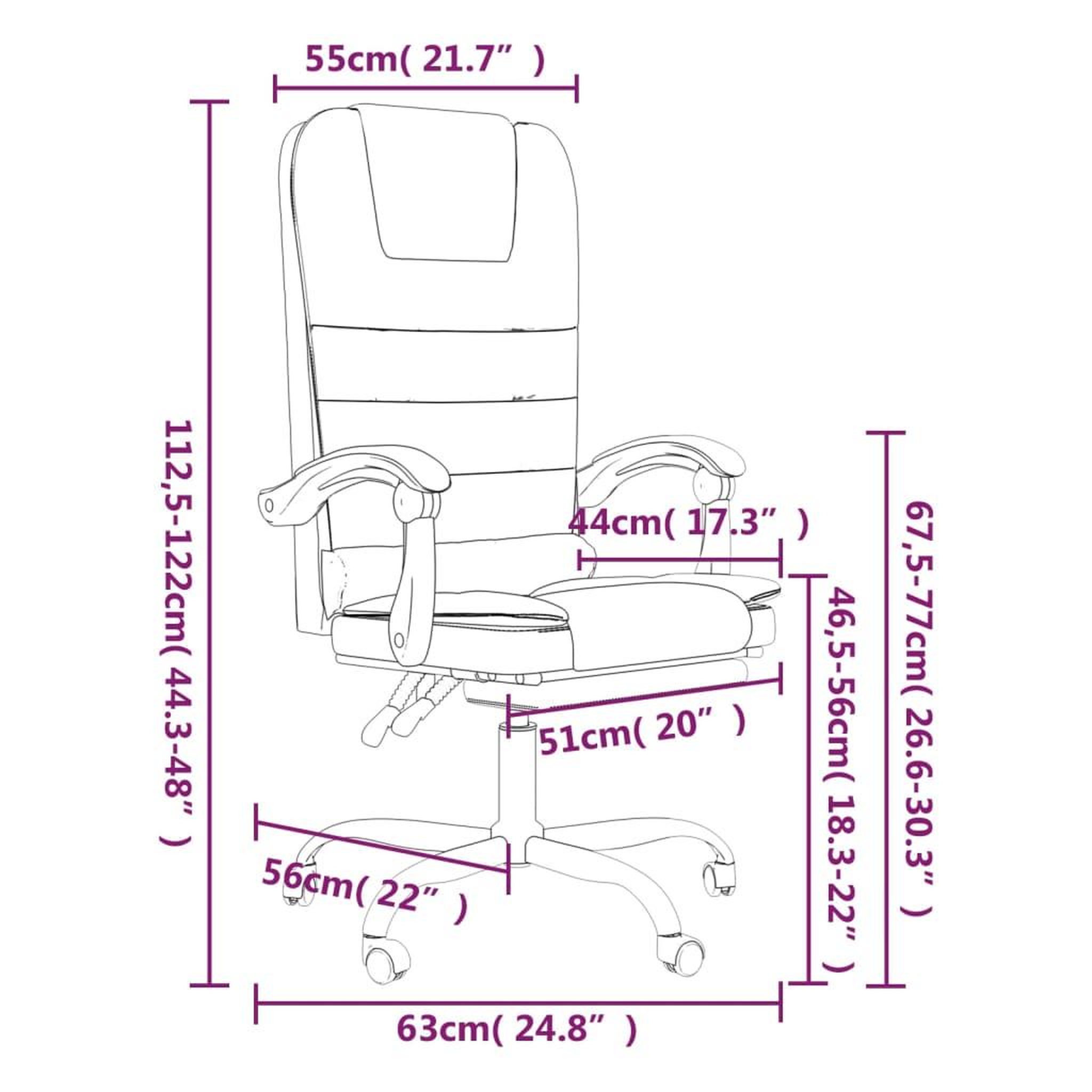 Voir la diapositive 6 : VIDAXL Fauteuil de massage inclinable de bureau Gris Similicuir