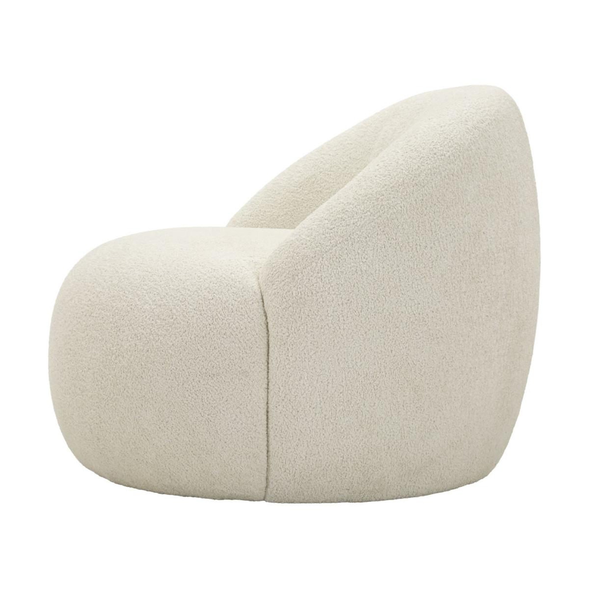 Voir la diapositive 3 : Paris Prix Fauteuil tissu bouclette  ginevra  81cm blanc