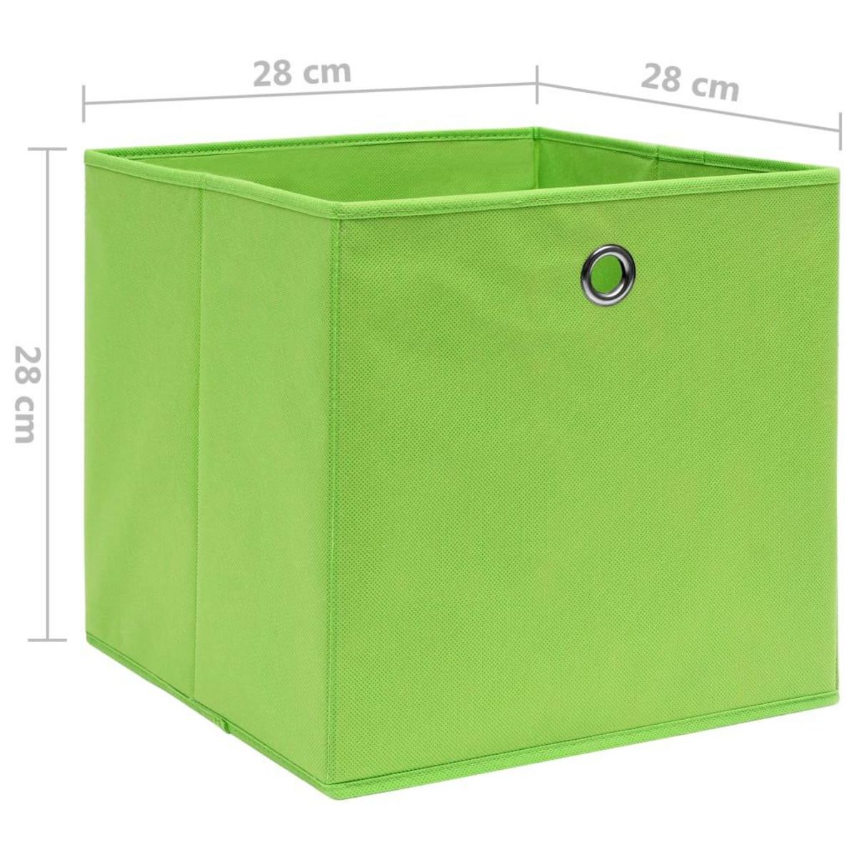 VIDAXL Boîtes de rangement 4 pcs Tissu intisse 28x28x28 cm Vert