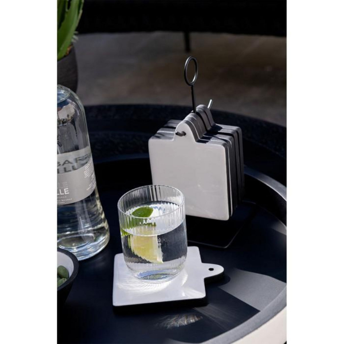 Paris Prix Lot de 6 Dessous de Verre  Tokyo  23cm Noir & Blanc