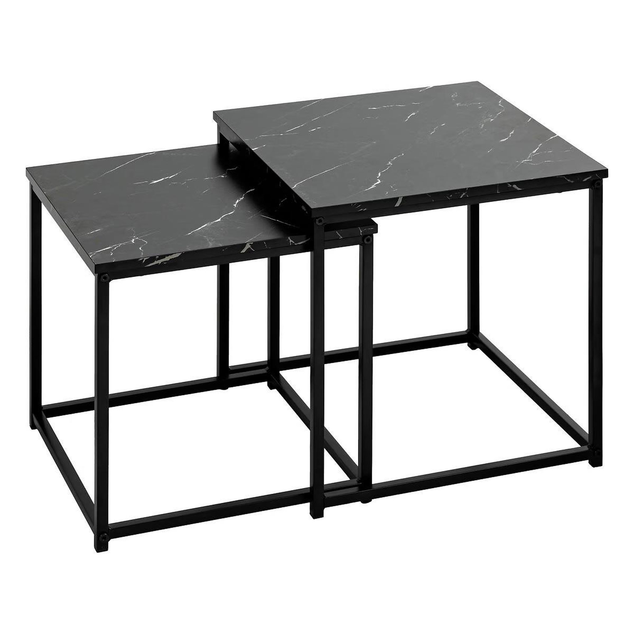 ATMOSPHERA Lot de 2 tables d'appoint gigognes  jones  40cm noir