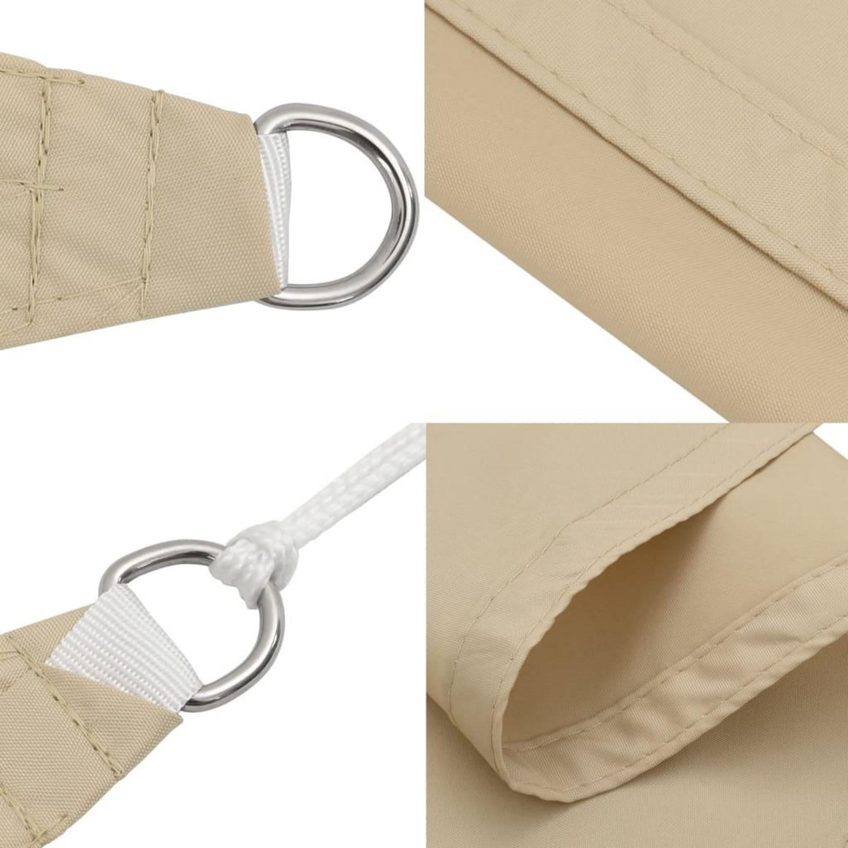 VIDAXL Voile de parasol tissu oxford triangulaire 3x4x4 m beige