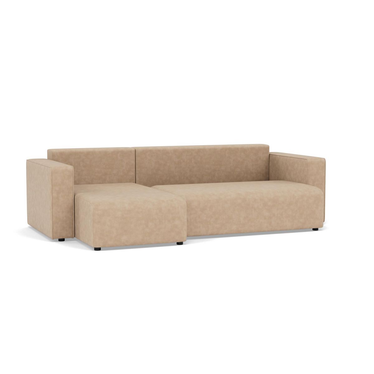 BEST MOBILIER Topaze - canapé d'angle réversible 4 places convertible avec coffre en simili