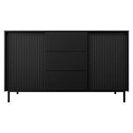 BEST MOBILIER Girona - buffet bas - noir - 3 tiroirs et 2 portes - 153 cm. Coloris disponibles : Noir