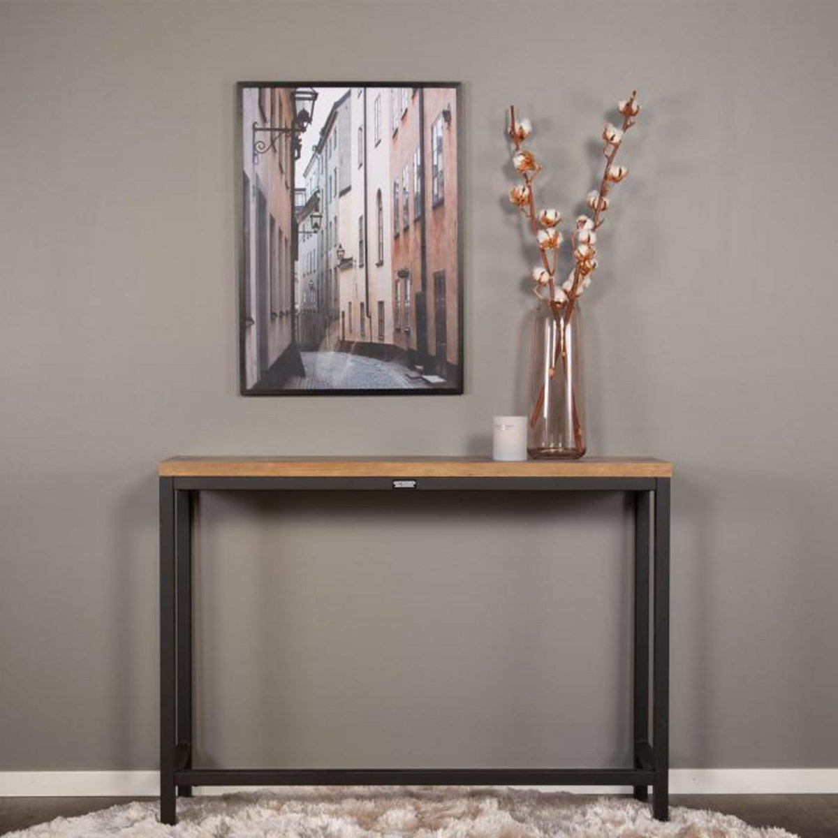 Paris Prix Console Design  Rise  110cm Naturel & Noir