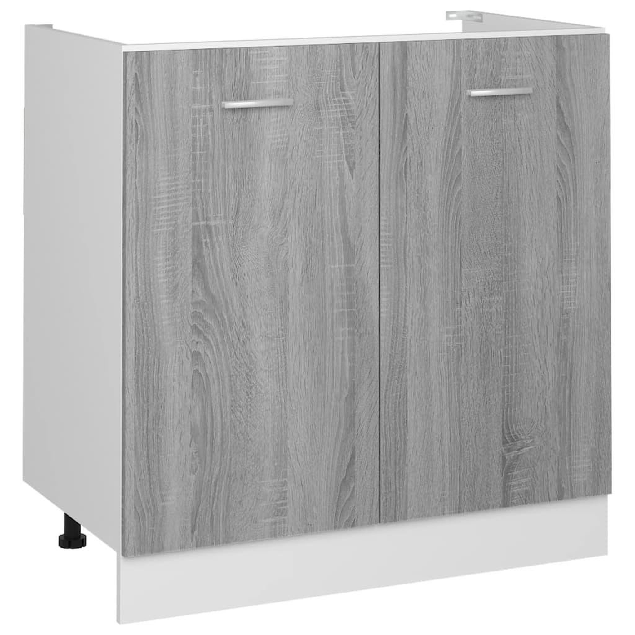 Voir la diapositive 2 : VIDAXL Armoire de plancher d'evier Sonoma gris 80x46x81,5 cm