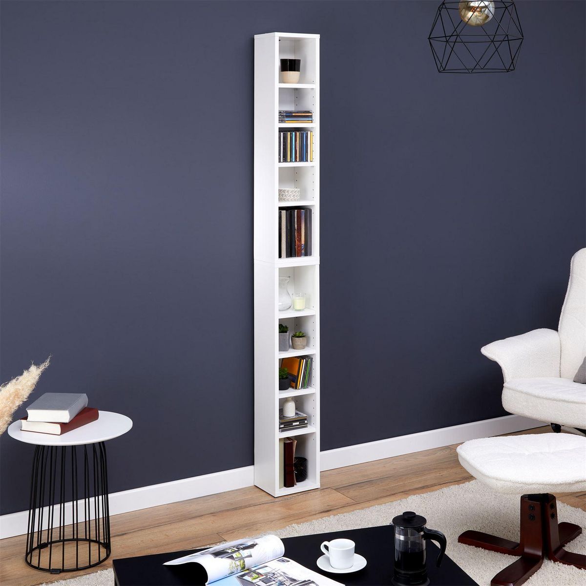 IDIMEX Etagères modulables MUSIQUE pour CD et DVD, en mélaminé