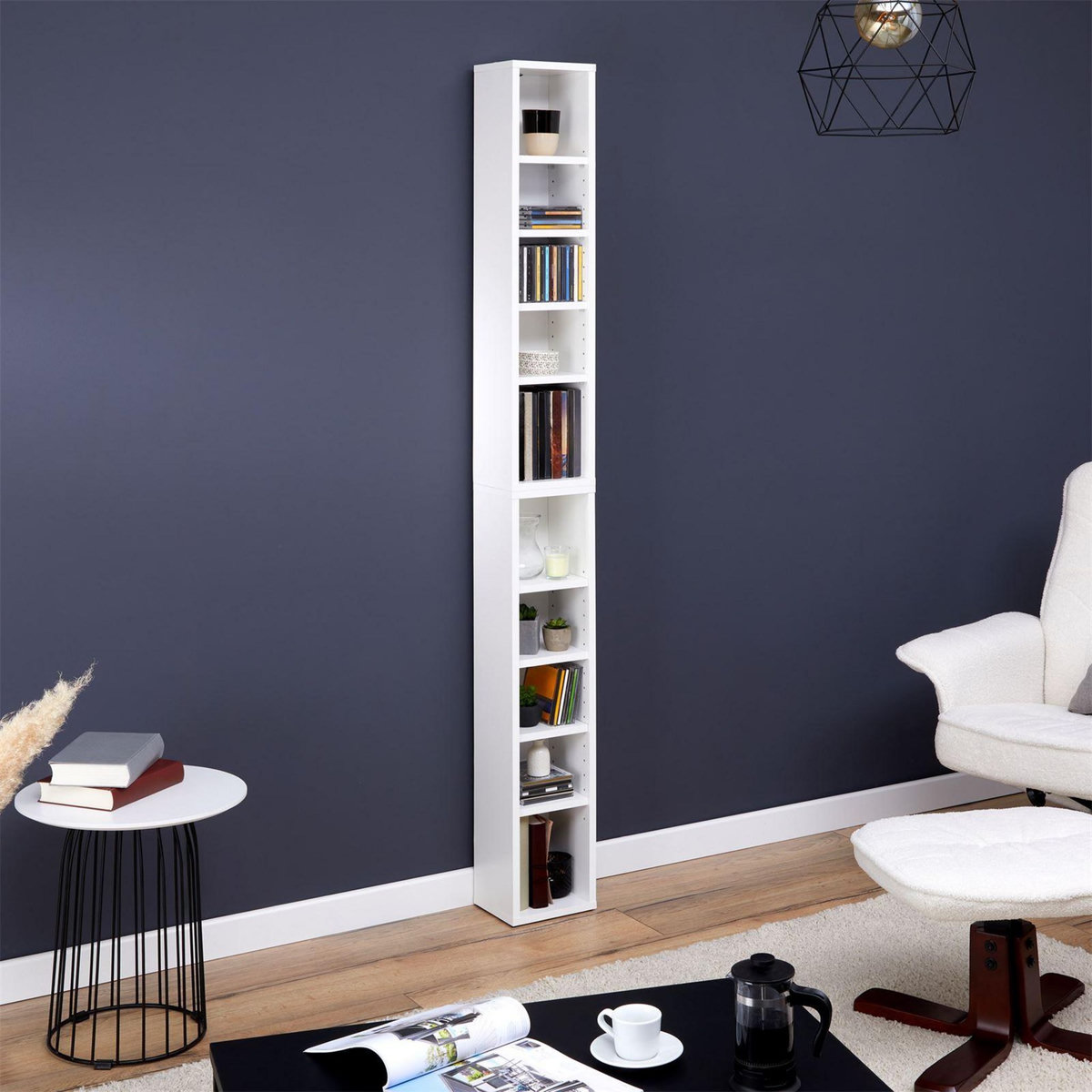 IDIMEX Etagères modulables MUSIQUE pour CD et DVD, en mélaminé