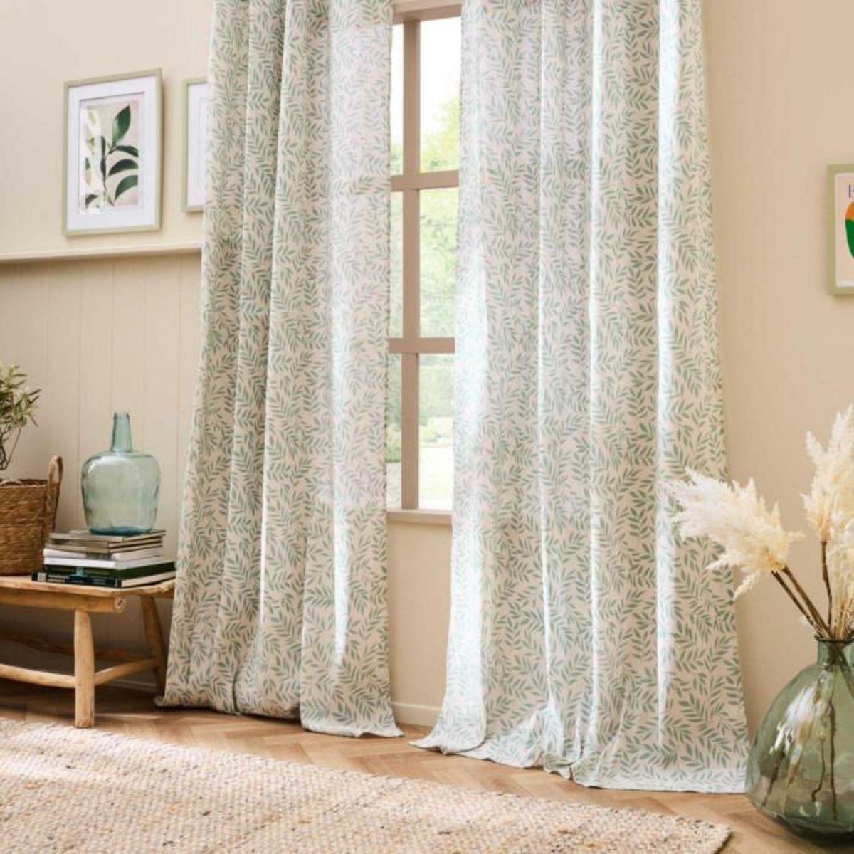 Paris Prix Rideau à Œillets Imprimé  Naya  140x240cm Sauge