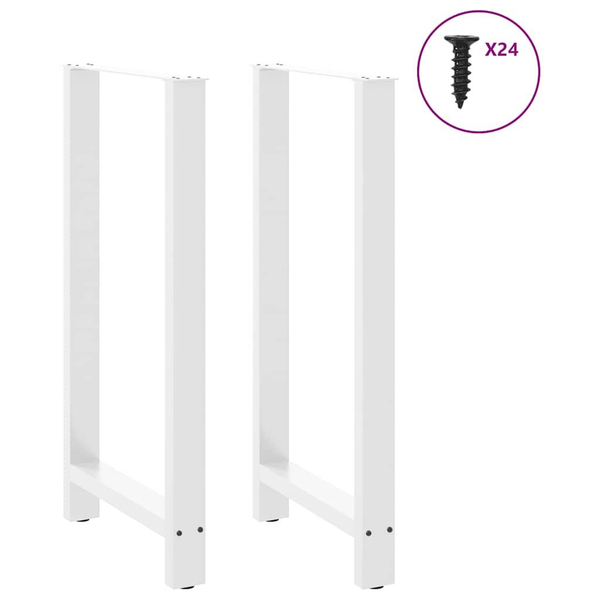 Voir la diapositive 3 : VIDAXL Pieds de table basse blanc 2 pcs 60x(110-111) cm acier