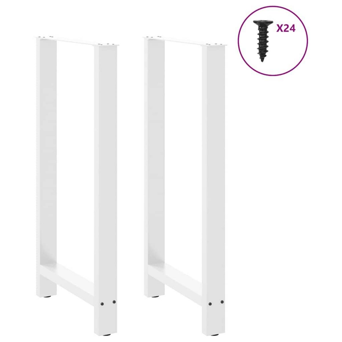 VIDAXL Pieds de table basse blanc 2 pcs 60x(110-111) cm acier