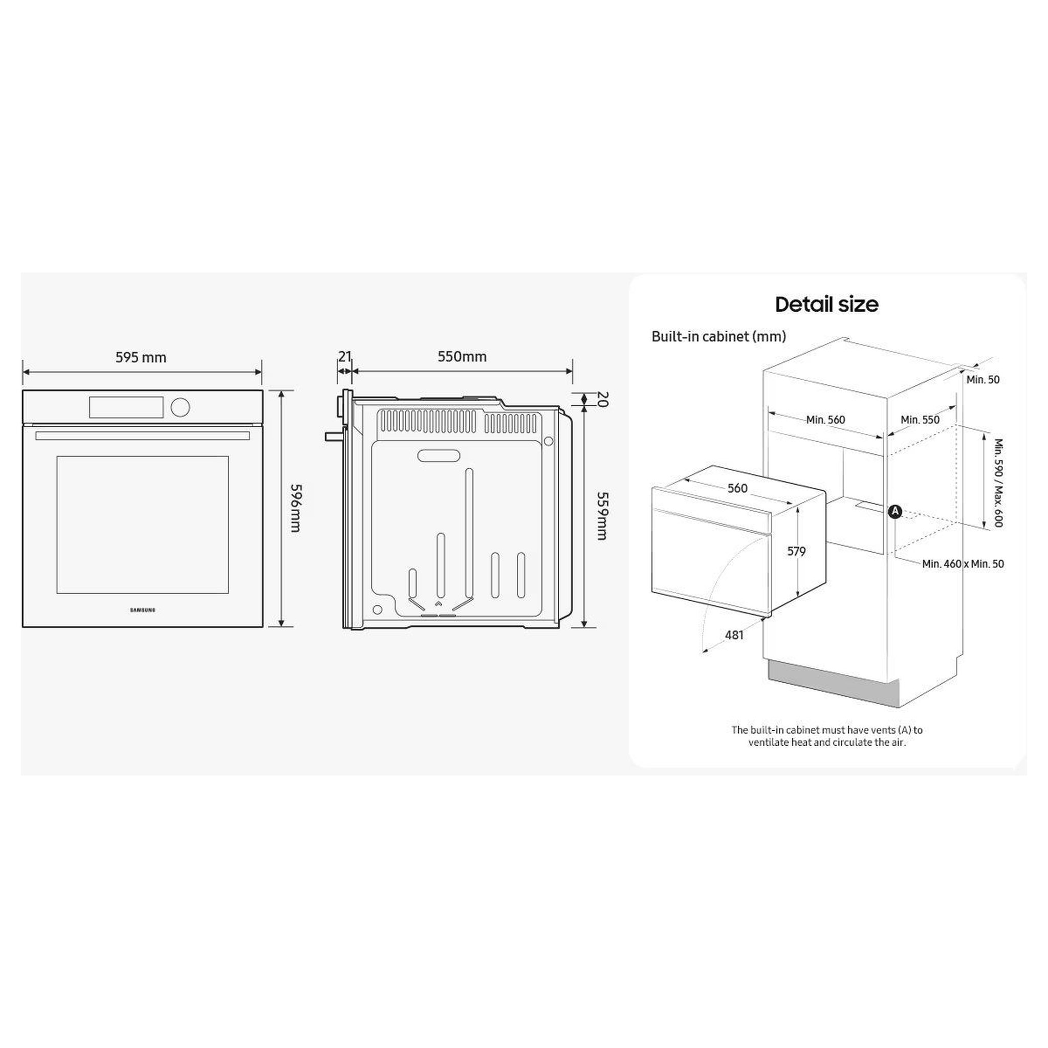 Voir la diapositive 5 : Samsung Four encastrable nv7b4450vcb - double cavité - pyrolyse - chaleur pulsée - porte froide