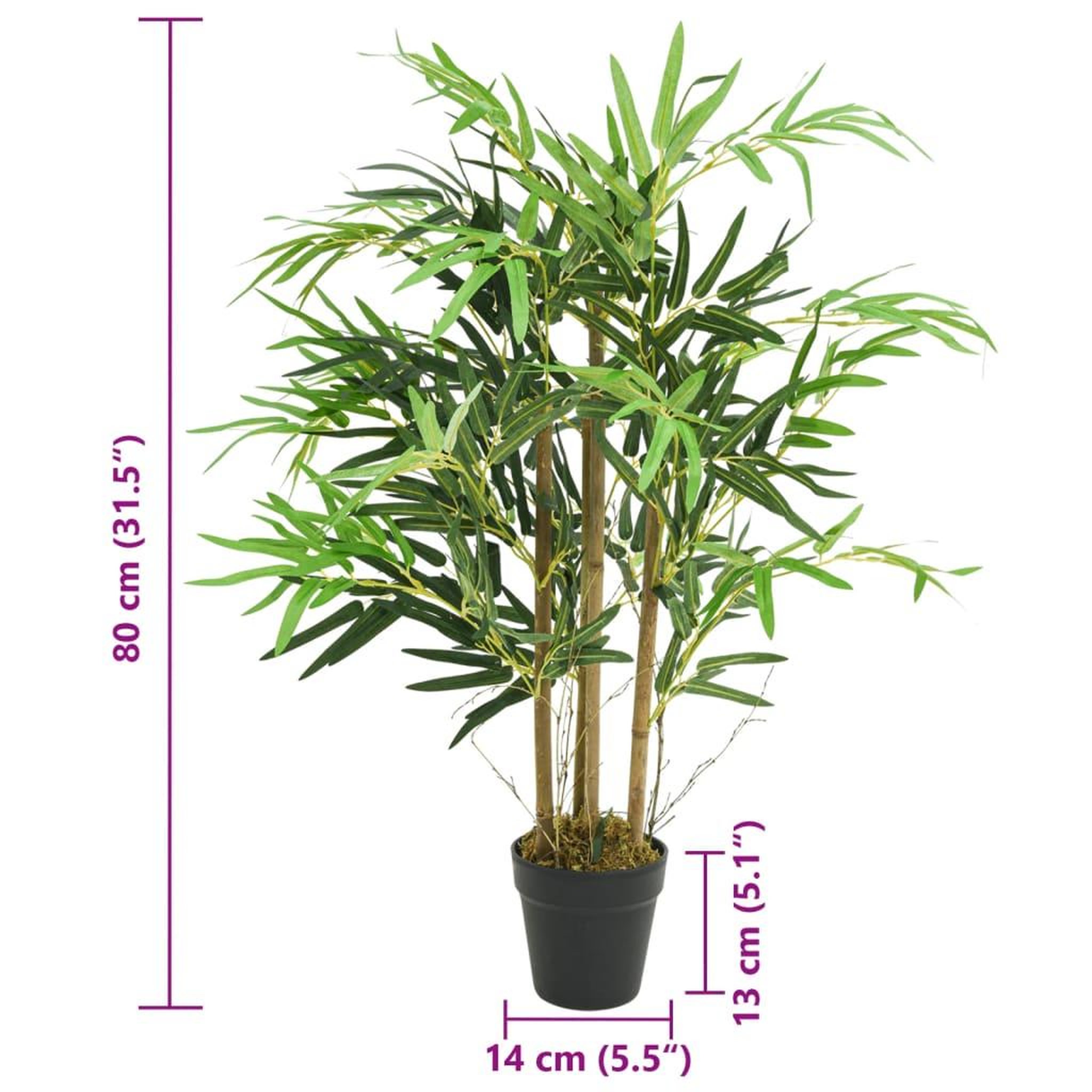 Voir la diapositive 5 : VIDAXL Bambou artificiel 500 feuilles 80 cm vert