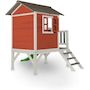 Voir la diapositive 2 : Axi House AXI Maisonnette Lodge XL en bois Rouge toboggan Vert