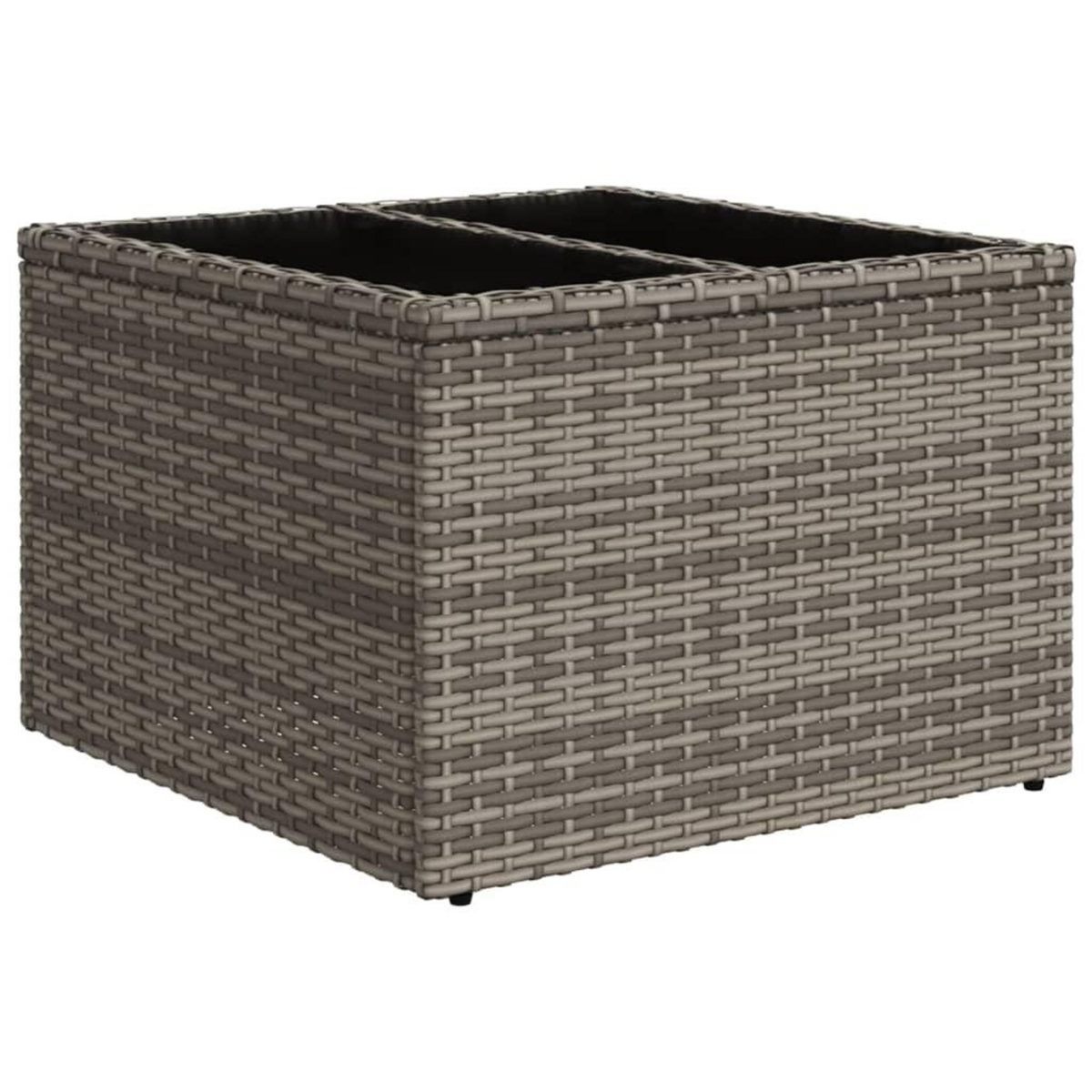 VIDAXL Salon de jardin avec coussins 7 pcs gris resine tressee