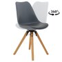 Voir la diapositive 3 : IDIMEX Lot de 2 chaises pivotantes BOLIVIA, style scandinave, synthétique et bois