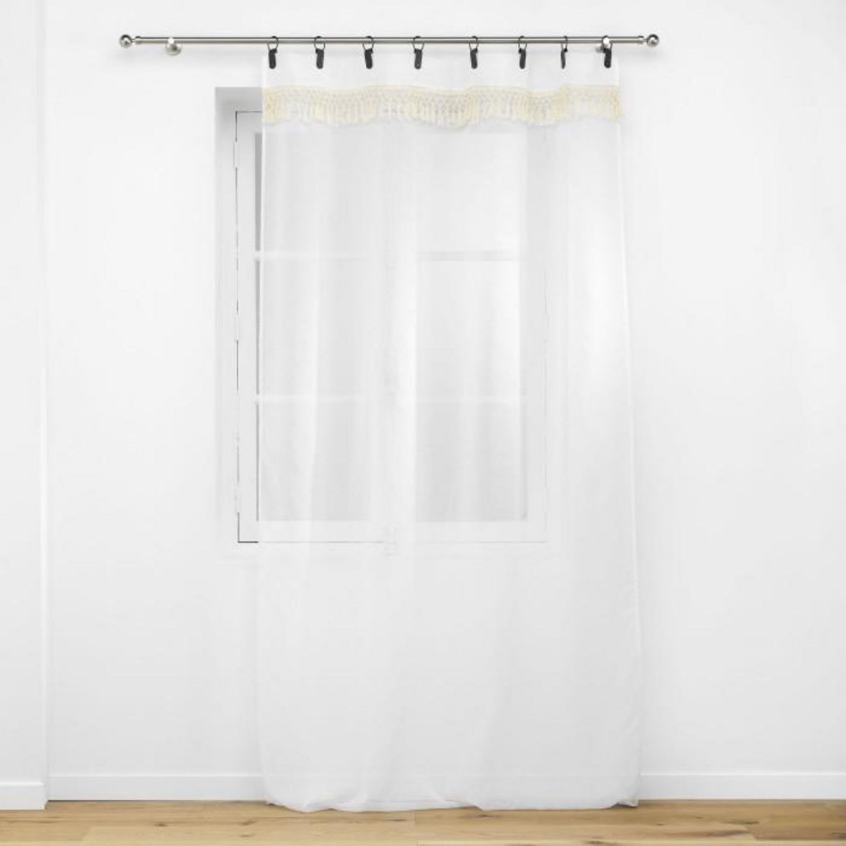 Paris Prix Rideau Voilage à Anneaux  Anissa  140x240cm Blanc