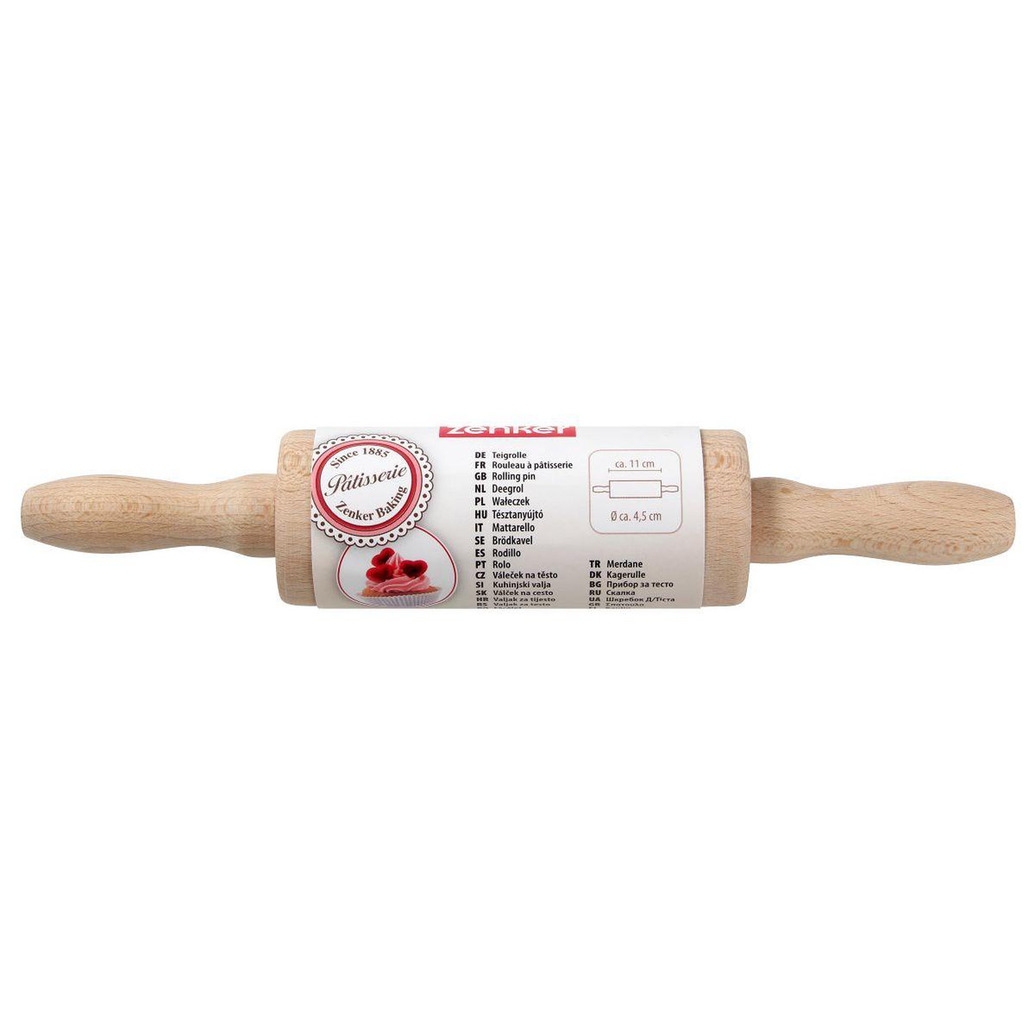 Voir la diapositive 5 : ZENKER Mini rouleau à pâtisserie en bois 23 cm zenker