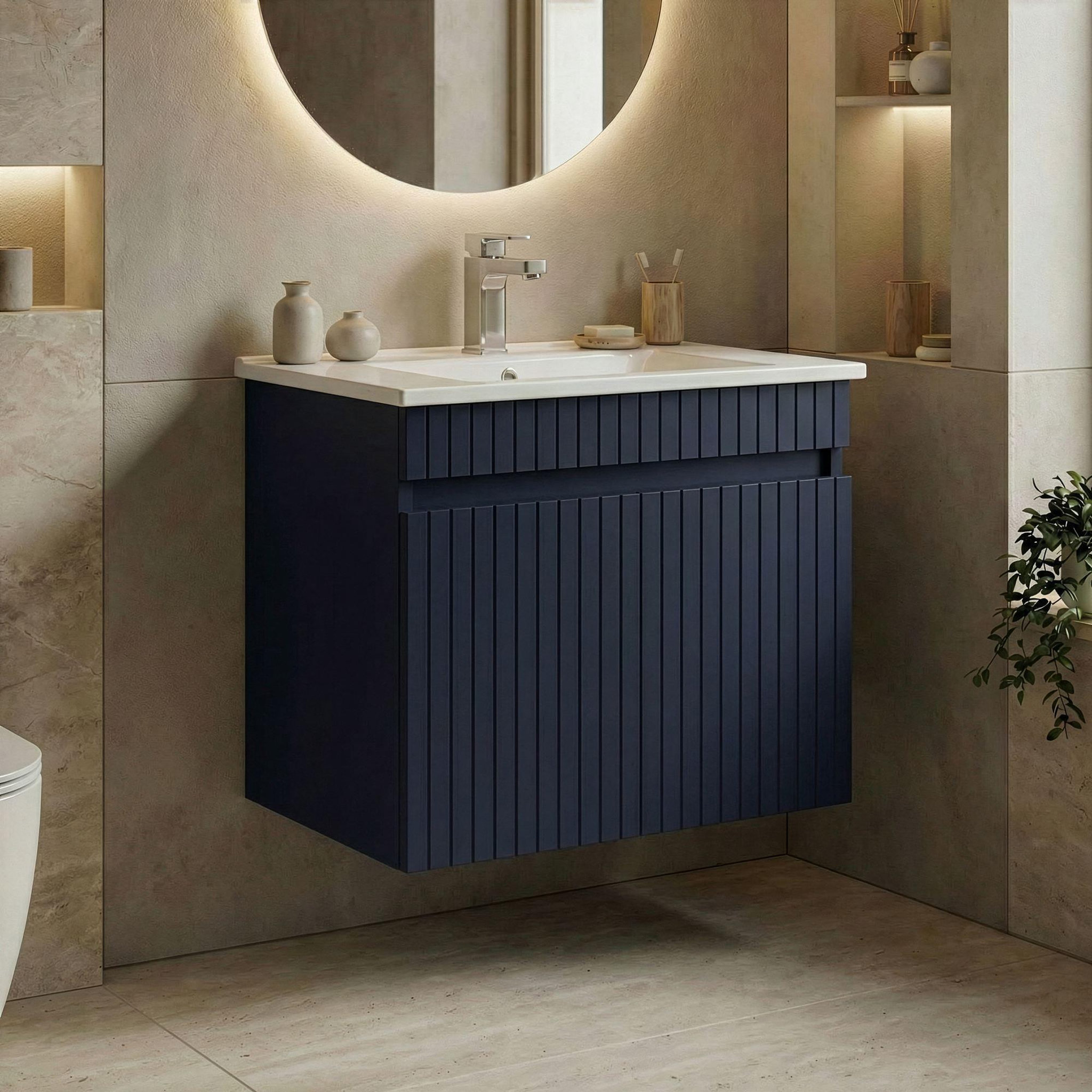 Voir la diapositive 2 : Habitat et Jardin Meuble Vasque  Tivoli 65  - 65 x 45 x 57 cm - Matte Navy Blue